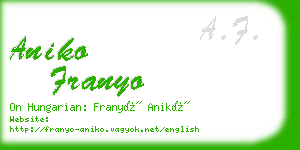 aniko franyo business card